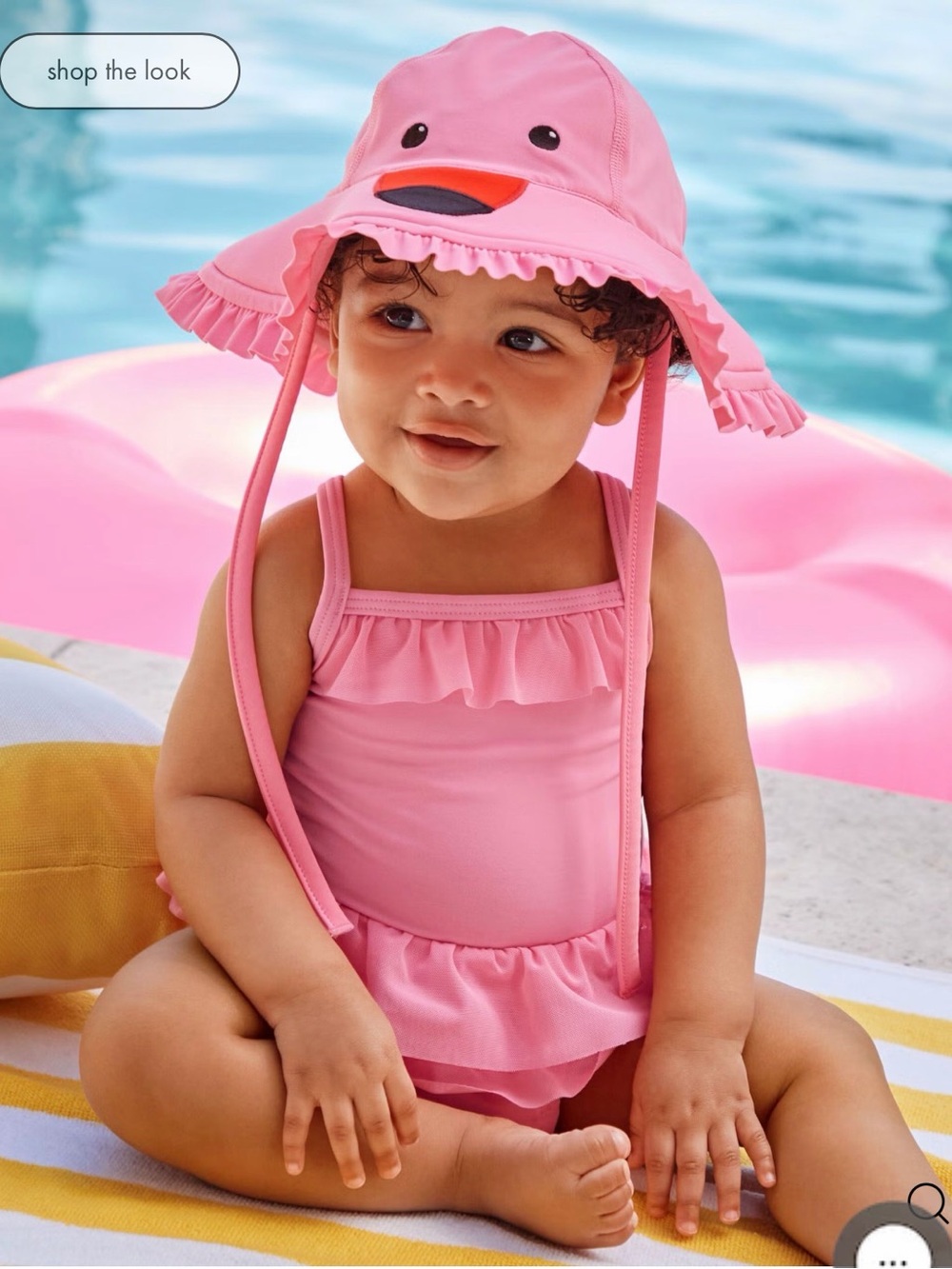NWT Hanna Andersson Baby One-Piece Flamingo Swimsuit & Swim Hat Set
